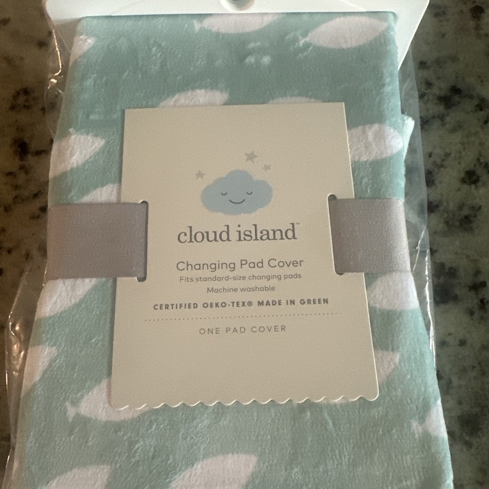 New Cloud Island Changing Pad Cover Aqua Blue Fish Baby Machine Washable Target - Picture 5 of 5